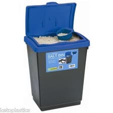 Image of 47L PLASTIC GRIT BIN, SALT BIN WITH 10KG SALT & SCOOP, WINTER, ROCK SALT