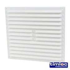 Image of Timco Timloc Internal Plastic Louvre Grille Vent Flyscreen White 260x235 Airflow