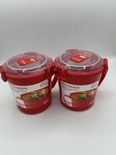 Image of 2 x Sistema 646ml Microwave Soup Mug Hot Drinks Cup BPA Free Microwave Safe Lid