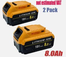 Image of NEW 2pcs For Dewalt 18V 8Ah Slide BATTERY XR DCB184 DCB180  DCB182 DCB183 Li-ion