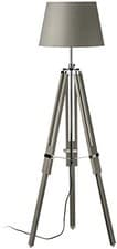 Image of Hub Tripod Floor Standing Lamp Modern Grey Wooden Tripod Floor