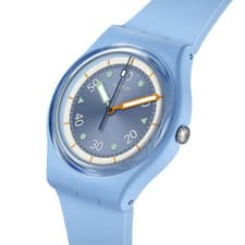 Image of A 2024 SWATCH BIOSOURCED WATCH SO31L100 FROZEN WATERFALL, MINT UNWORN Box Papers