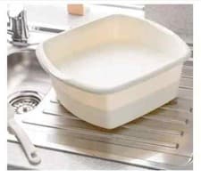 Image of Linen Cream 8L Small Rectangular Bowl by Addis 510583
