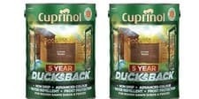 Image of Cuprinol 5 Year Ducksback Shed & Fence Treatment Autumn Brown 5L Pack of 2
