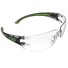Image of Beeswift Clear Lens Biocolour Frame Safety Glasses Clear/Green