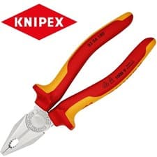 Image of Knipex VDE Combination Pliers 180mm 7" Insulated 1000V Chrome Plated 03 06 180