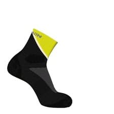 Image of Salomon Men's Pulse Ankle Socks LC2255900 Black/Sulphur Spring/Transparent