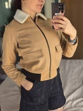 Image of New Look Borg Collar Bomber Jacket - rockabilly 50s pinup retro vintage style