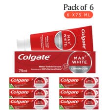 Image of Colgate Toothpaste Max White Luminous Pack of 6 X 75ml