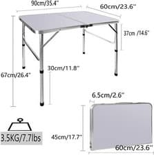 Image of NEW 4FT FOLDING CAMPING TABLE ALUMINIUM PICNIC PORTABLE ADJUSTABLE PARTY OUTDOOR