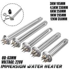 Image of 6KW-9KW Stainless Steel Heating Element Immersion Heater Boiler Water 220V