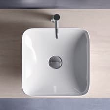 Image of RAK Variant Square Countertop Wash Basin 360mm Wide 0 Tap Hole - Alpine White