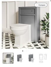 Image of 500mm Grey Back to Wall Toilet Unit Only - Avebury BeBa_27042