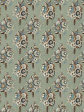 Image of Clarence House Floral Bird Bouquet Print Fabric CARTAGENA MINERAL 1.65yd 2482705