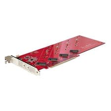 Image of StarTech Quad M.2 PCIe Adapter Card PCIe x16 to Quad NVMe or AHCI M.2 SSDs PC...