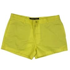 Image of RRP £55 FARAH MENS YELLOW STAY PRESS HIGH SHORT Size MEDIUM