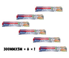 Image of Bacofoil Non-Stick Kitchen Foil 30cm x 5m with Easy-Cut System 300Mmx5M × 6 × 1