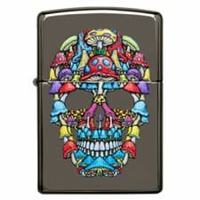 Image of NEW ZIPPO LIGHTER WINDPROOF SKULL DESIGN FLIP TOP OFFICIAL NEW AND BOXED 49135