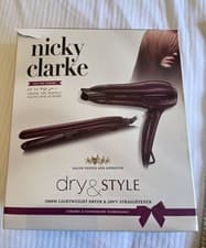 Image of Nicky Clarke Dry and Style Hair Dryer and Hair Straightener Gift Set Burgundy