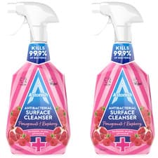 Image of 2 x ASTONISH ANTIBACTERIAL SURFACE CLEANER TRIGGER 750ml POMEGRANATE & RASPBERRY