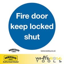 Image of Sealey Fire Door Keep Locked Shut Mandatory Safety Sign Rigid Plastic 10 Pack