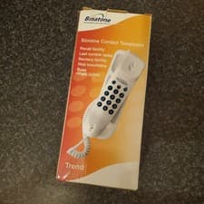 Image of Binatone Trend 3 Slimline Corded Silver Single Line telephone phone LCD display