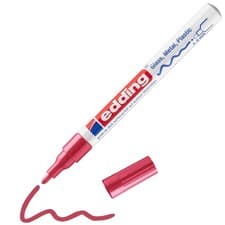 Image of edding 751 gloss paint marker - red - 1 paint marker - round nib 1-2 mm - paint