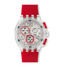 Image of A Rare Superb 2009 Swatch Chrono SUIK405 RED TOXIN MINT UNWORN BOX PAPERS