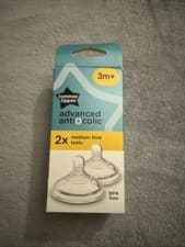 Image of Tommee Tippee Advanced Anti Colic 2x Medium Flow Teats, 3m+, BPA Free