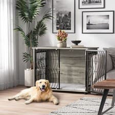 Image of Dog Crate Furniture End Table Indoor w/ Lockable Door for Large Dogs