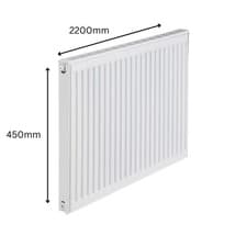 Image of HENRAD COMPACT T11 SINGLE CONVECTOR RADIATOR - 450X2200MM