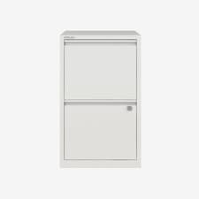 Image of Bisley A4 Filing Cabinet 2 Drawer Flush Handle White | 24 Hour Weekday Delivery