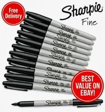 Image of Sharpie Fine Point Permanent Markers | Black Ink Pens | Pack of 2, 5 Or 6