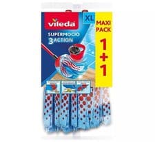 Image of Vileda Supermocio 3Action XL Mop Head Replacement 1 Pack of Twin Refill