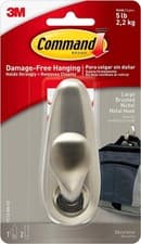 Image of Command Large Forever Classic Brushed Nickel Metal Hook, Indoor use - 1