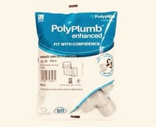 Image of Polyplumb Grey Elbow Fittings 15mm 10 Pack - PB115