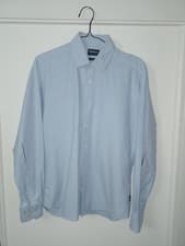 Image of Barbour Men's Classic Tartan Shirt Tailored Size L 100% Cotton Blue Tartan Elbow