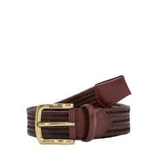Image of Barbour Stretch Leather Belt Brown