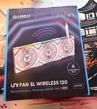 Image of Lian Li UNI FAN SL Wireless 120mm TRIPLE PACK + Controller, REVERSE (WHITE)