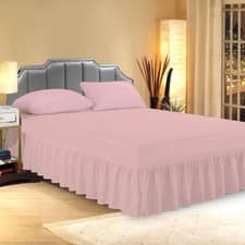 Image of Extra Deep Valance Fitted Sheet / pillow case Poly-Cotton Bed Sheet Double King 
