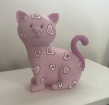 Image of Cat Money Box Unique Design Pink Resin