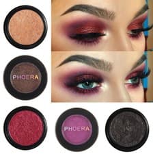 Image of PHOERA® Compact Eyeshadow Glitter Shimmer Metallic Palette Pigment Eye Shadow UK