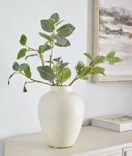 Image of Very Home Ceramic Debossed Cream Vase 25Cm tall