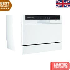 Image of Whisper-Quiet Mini Dishwasher with Touch Panel - 6.5L Capacity & 7 Wash Settings