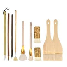 Image of 10 PCS Pottery Glaze Brushes Ceramic Brush Set for Pottery Ceramic Painting6599