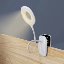 Image of LED Reading Desk Lamp Dimmable USB Double Head Foldable Table Night Light White