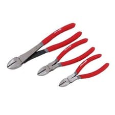 Image of Heavy Duty Wire Side Cutter Pliers Set 3pc Polished 6 8 10" - Diagonal