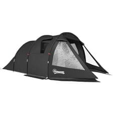 Image of Outsunny 3-4 Man Tunnel Tent, Two Room Camping Tent with Windows, Portable Carry