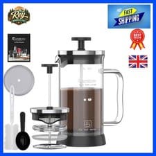 Image of Elegant 350ml French Press Coffee Maker - Stainless Steel Filter & Glass Design