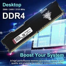 Image of DDR4 2666MHz 16GB  (2x8gb) Desktop RAM PC4-21300 UDIMM CL19 2x8gb, Black 